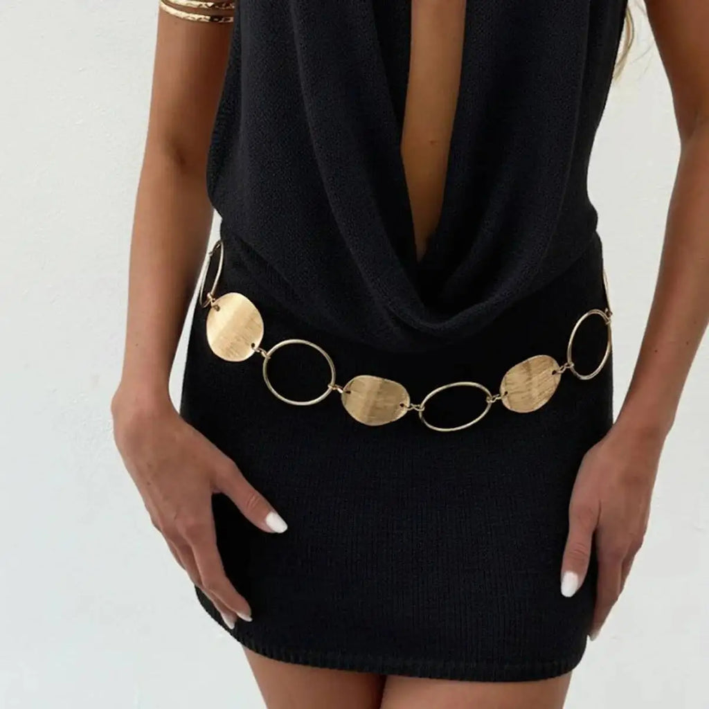 Women Bohemian Metal Wide Belt