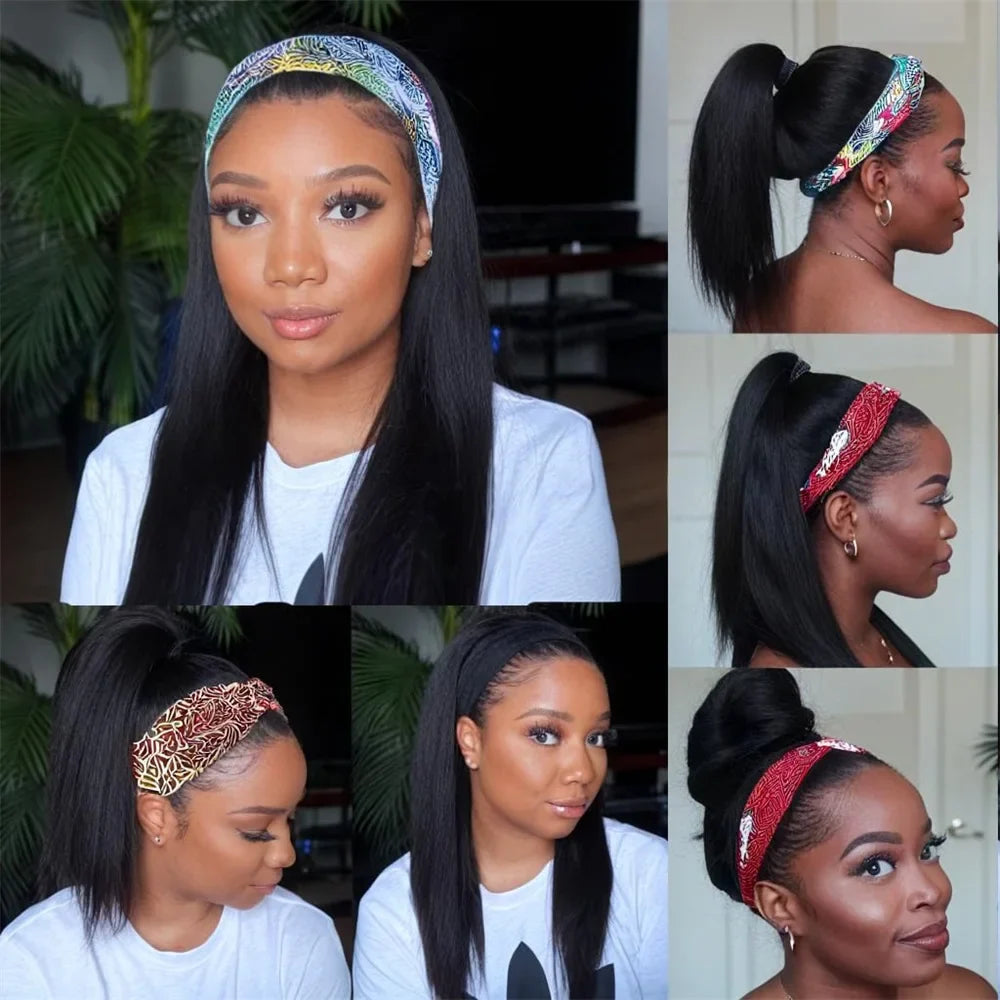 Headband Human Hair Wigs