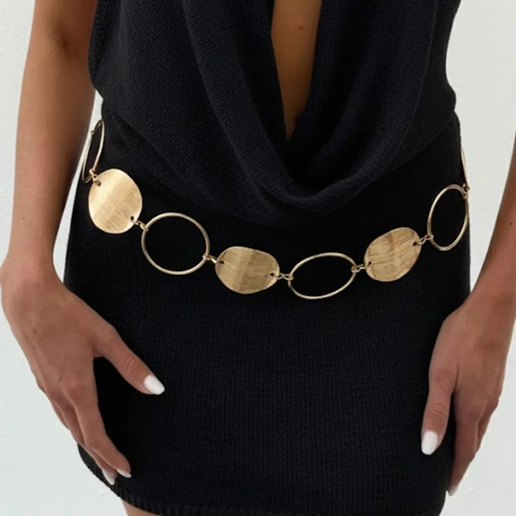 Women Bohemian Metal Wide Belt